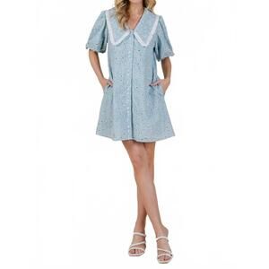 NEW LOVELO eyelet dress in baby blue